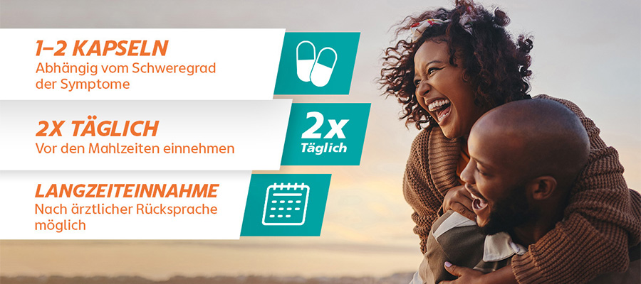 Schachtel mit GAVIDarm Kapseln bei häufigem Durchfall. 30 Kapseln. DarmSchutz Technologie. Medizinprodukt.